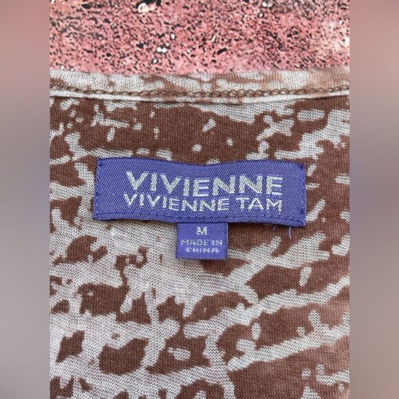 Vivienne Tam brown Burnout Asymmetric Hem tunic medium - Picture 4 of 8